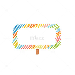 彩铅风彩色条纹相框手绘设计素材