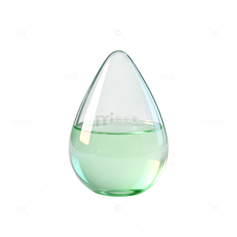 极简风水滴玻璃容器设计素材