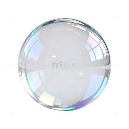 极简风透明水晶球3D渲染设计素材