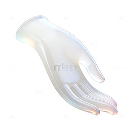 极简风透明手套3D渲染设计素材