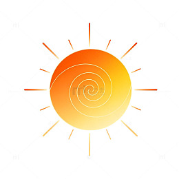 渐变风太阳光芒矢量图标设计素材
