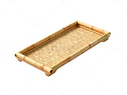简约风竹编托盘手绘设计素材