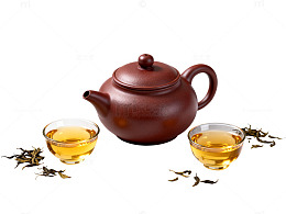 简约风紫砂茶具品茶场景设计素材