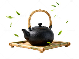 极简风茶道静谧黑陶茶壶设计素材