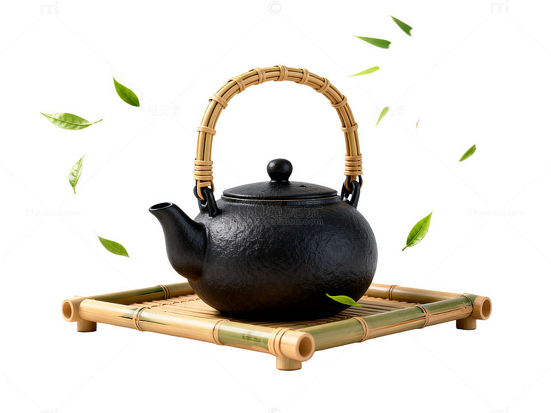 极简风茶道静谧黑陶茶壶设计素材