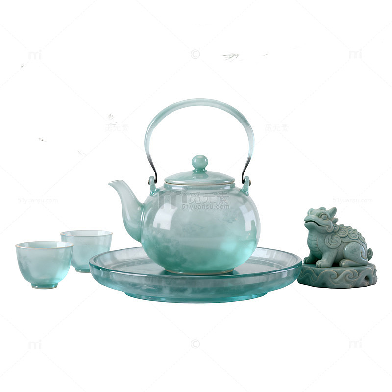 水墨风茶道静谧玻璃茶具设计素材