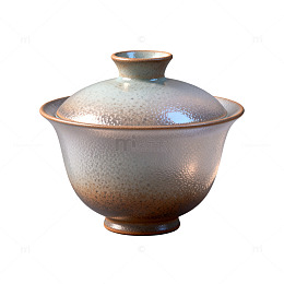 陶瓷风古朴盖碗茶具设计素材