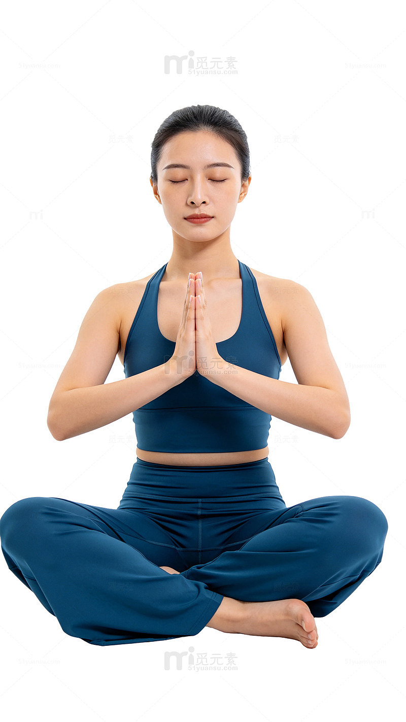 简约风瑜伽冥想人物设计素材