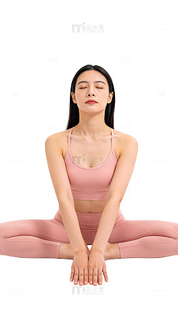 极简风瑜伽冥想女性健身素材