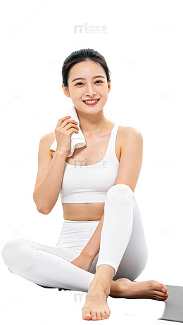 清新风健身女性运动写真素材
