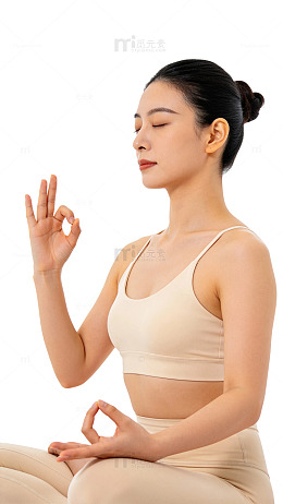 简约风瑜伽冥想女性设计素材