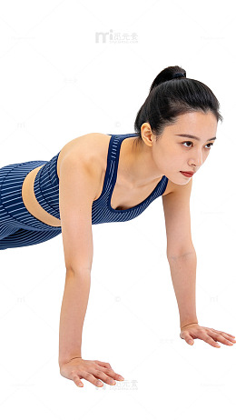 写实风健身女性平板支撑设计素材