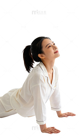 极简风瑜伽女性伸展动作设计素材