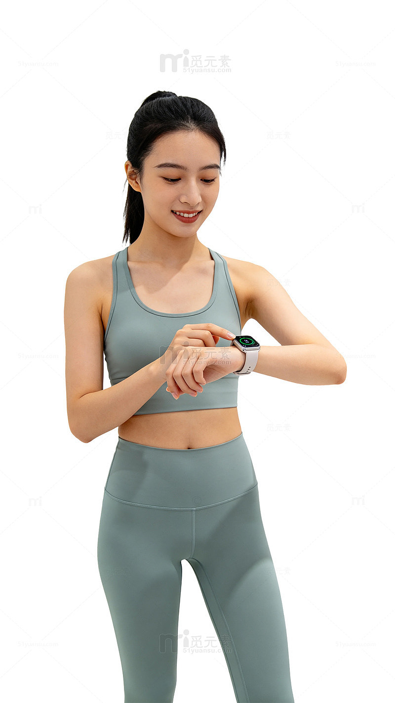 简约风健身女孩运动装设计素材