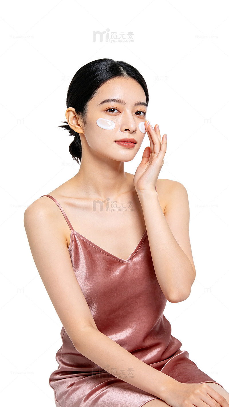 简约风护肤美女面膜展示设计素材