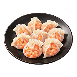 风鲜虾饺美食素材