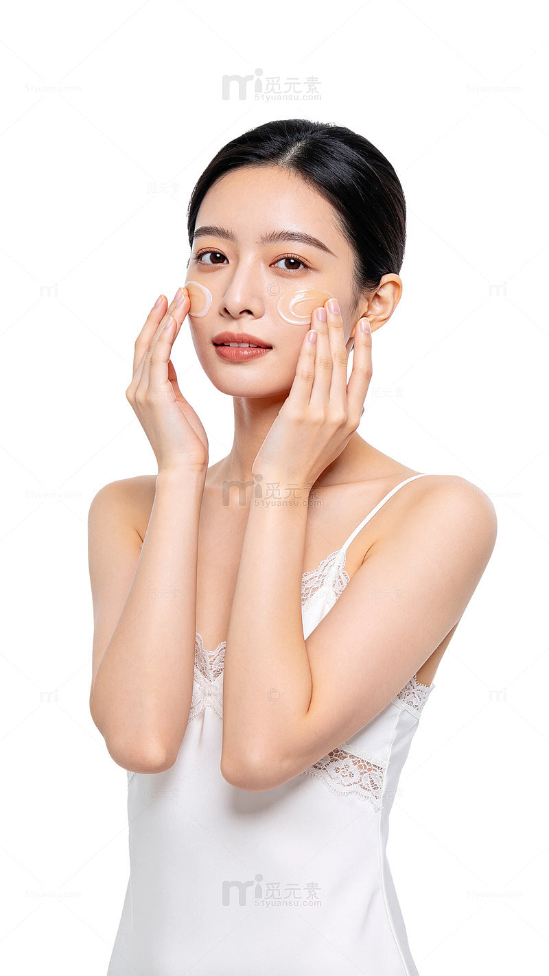清新风女性护肤面膜展示素材