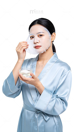 清新风女性敷面膜护肤设计素材