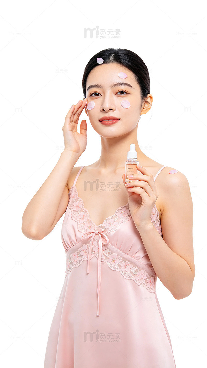 清新风护肤美女写真设计素材