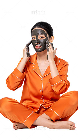 简约风护肤面膜女性形象设计素材