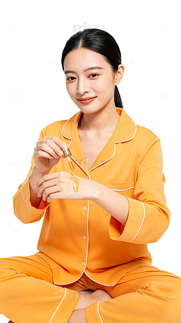 清新风居家女性护肤场景设计素材