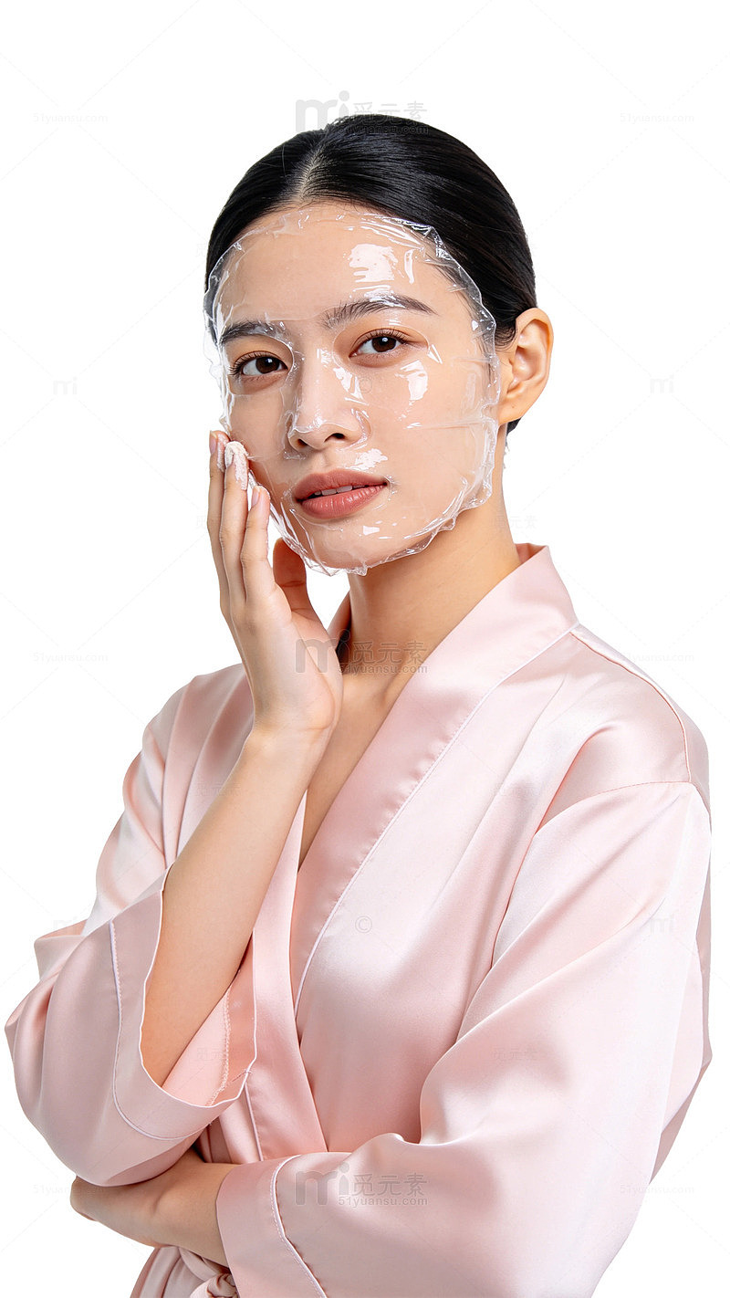 清新风女性护肤面膜脸部护理素材