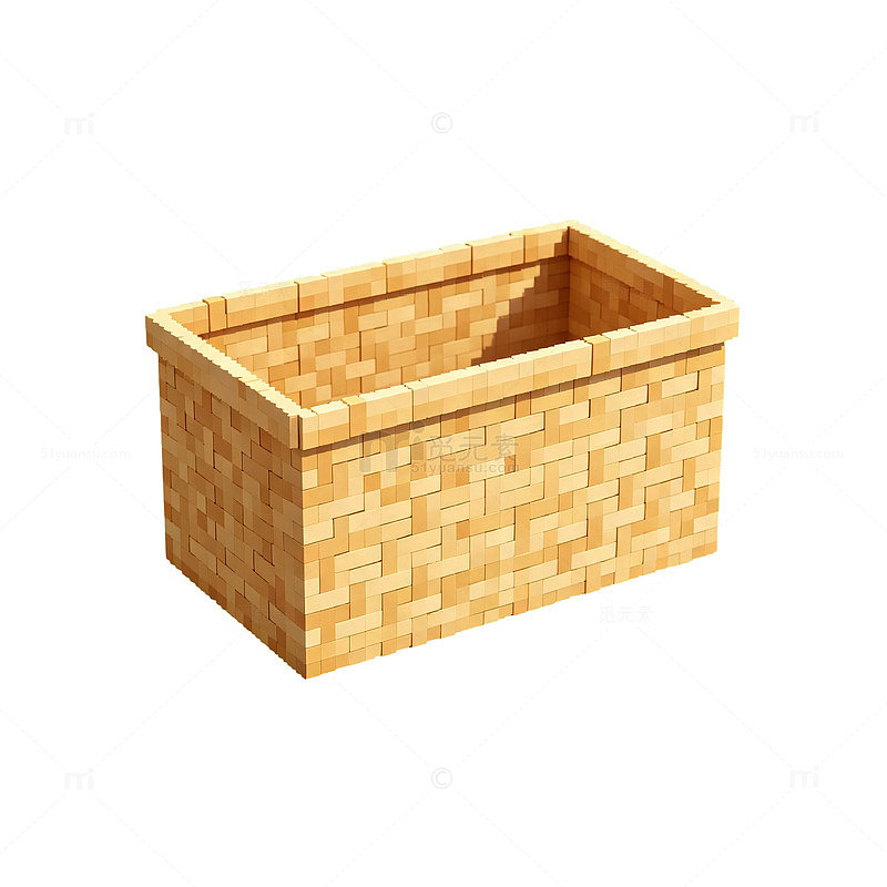 卡通风格编织篮子矢量素材