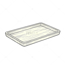 线描风木质托盘手绘设计素材