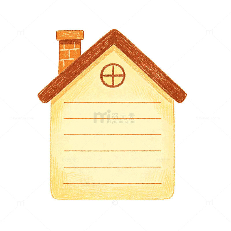 卡通风小屋便签手绘设计素材