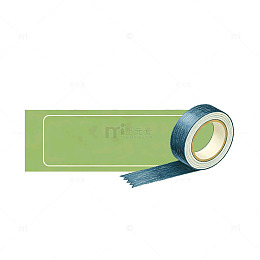 简约风绿色胶带标签设计素材