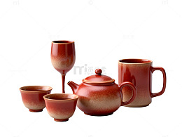 简约风陶瓷茶具套装设计素材
