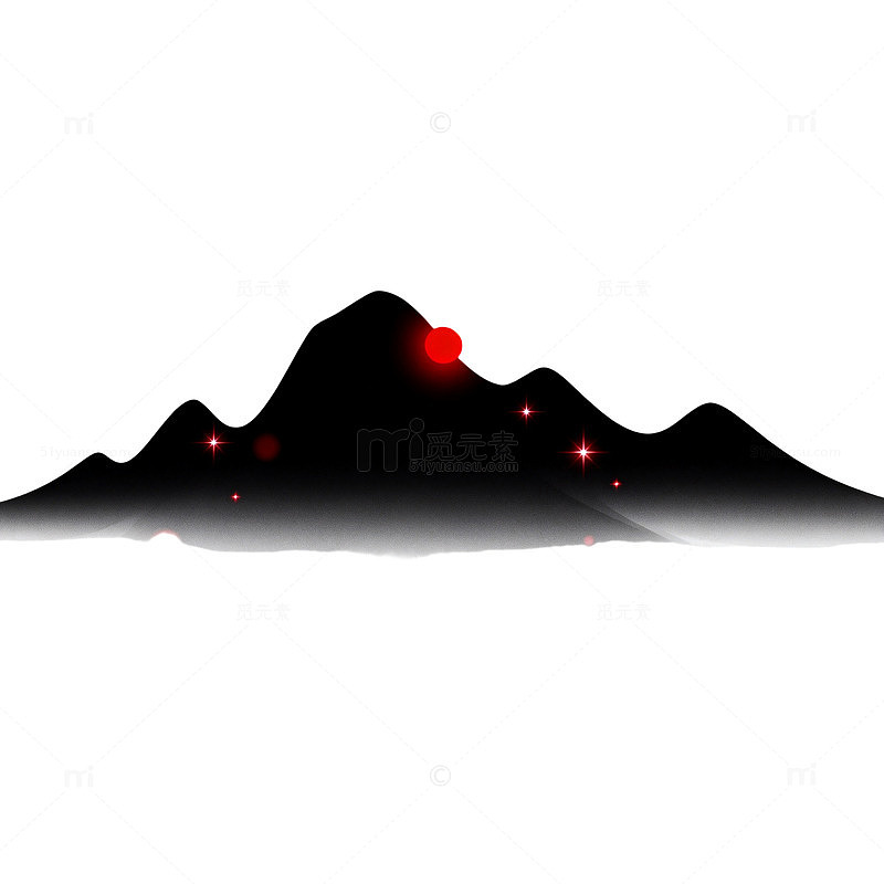剪影风夜景山脉星空设计素材