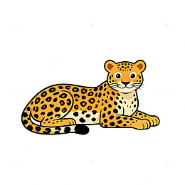 卡通风格豹子动物插画设计素材