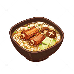 卡通风日式拉面手绘美食设计素材