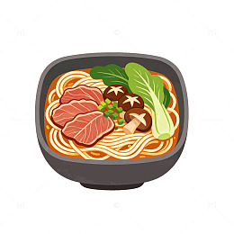 卡通风格日式拉面插画设计素材