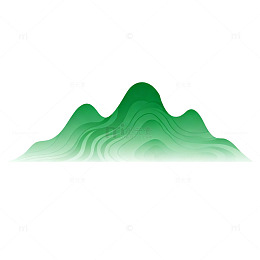 水墨风山水意境绿色山峦设计素材