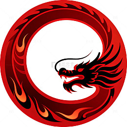 火焰纹龙形图案矢量设计素材