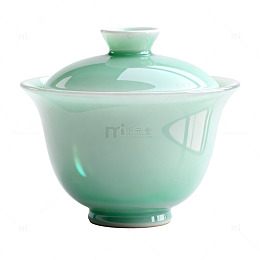 青瓷风茶具盖碗陶瓷设计素材