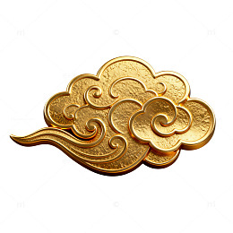 金色祥云纹样古典装饰设计素材