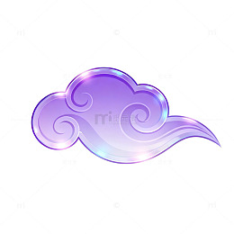 梦幻风紫色祥云卡通设计素材