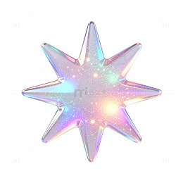 梦幻风星形光晕透明装饰素材