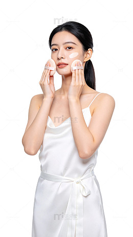 极简风护肤美容模特摄影素材