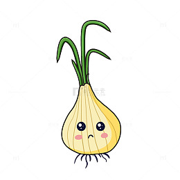 可爱蒜苗蔬菜美食调味插画元素