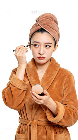 写实风女性化妆晨间场景设计素材