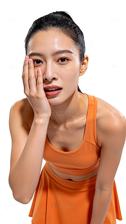 网球运动健身女性运动写真素材