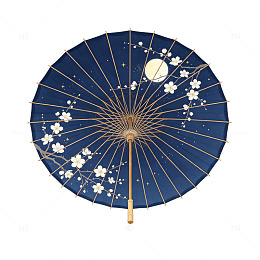 古典风花伞插画