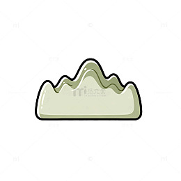卡通风格毛笔架简笔画设计素材
