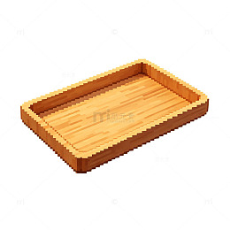 简约风木质托盘插画设计素材