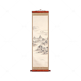 山水画卷轴挂画