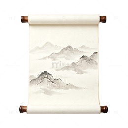 水墨风山水画卷古风